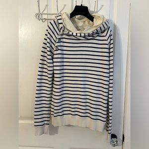 Maison Scotch & Soda Double Layer Nautical Striped Hoodie